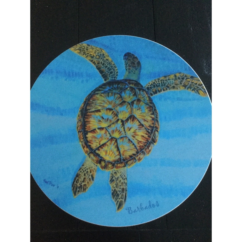 NEW Barbados Sea Turtle Cork Backed Trivet (A13) - Picture 2 of 3